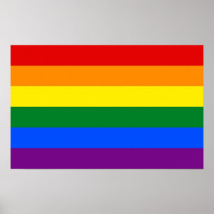 Poster com Sinalizador LGBT Rainbow
