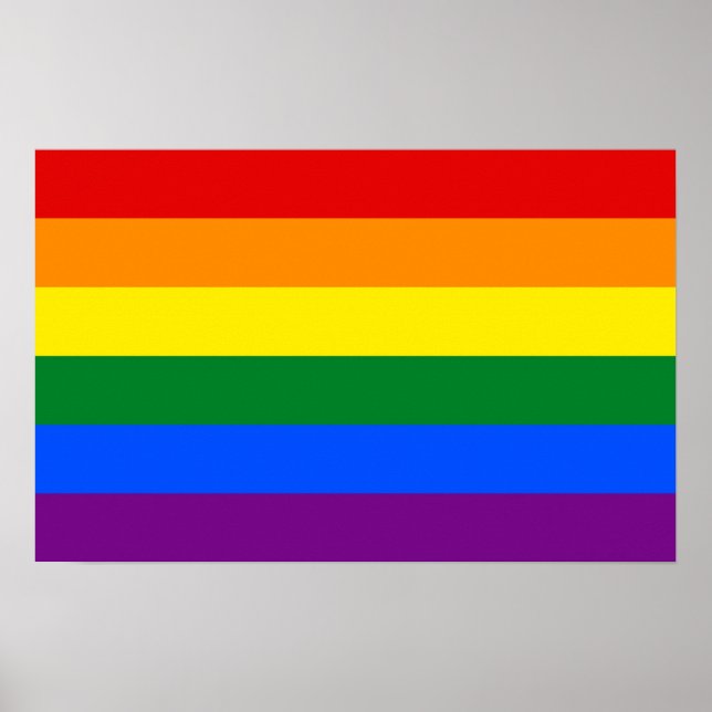 Poster com Sinalizador LGBT Rainbow (Frente)