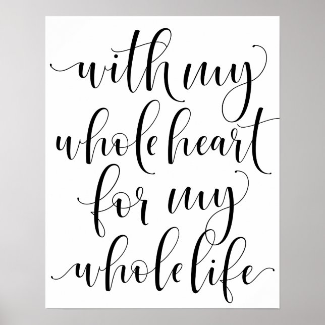 Poster Com Todo O Meu Coração Para O Casamento Da Minha V (Frente)