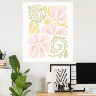 Poster com um design floral moderno.