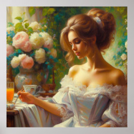 Poster Com uma taça de café