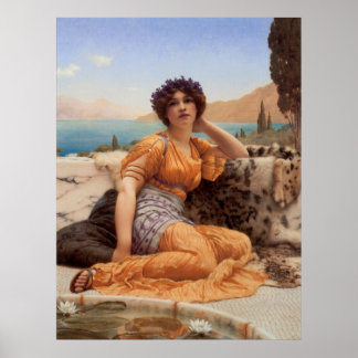 Poster Com Violetas Amarrados e Telhado de Saffron Hue