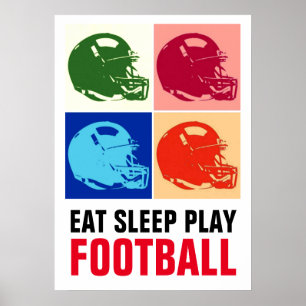 Poster Coma a arte Pop de futebol do Sleep Play