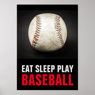 Poster Coma a dormir Toque em preto e branco Baseball Mot