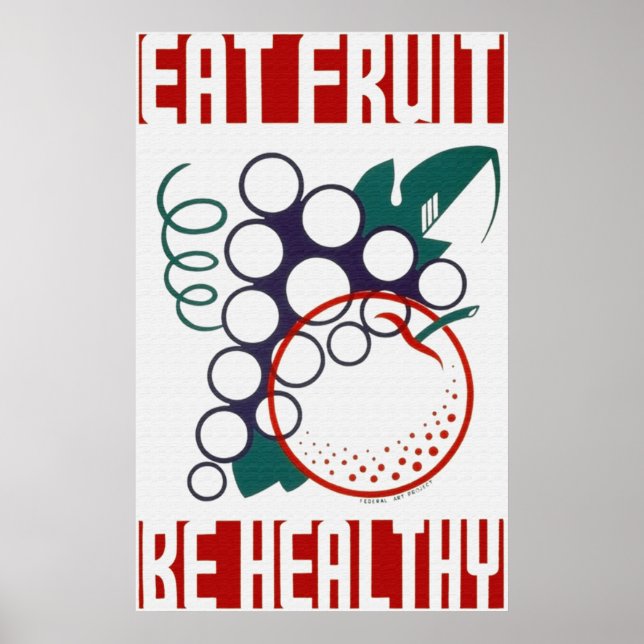 Poster Coma a Fruta e fique saudável (Frente)