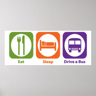 Pôster Coma a movimentação do sono um ônibus