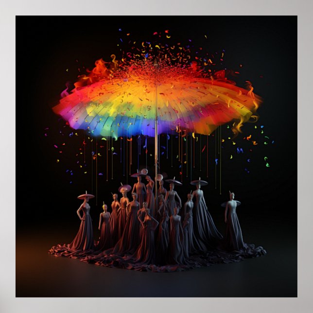 Poster Coma A Rich Simbólica Arte Guarda-Chuva (Frente)