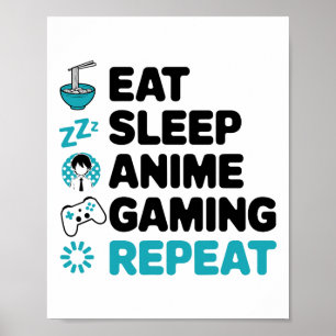 Poster Coma anime adormecido Jogos Repetir Vídeo Jogador 