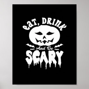 Poster Coma, Beba E Seja Assustador Halloween Clássico Re