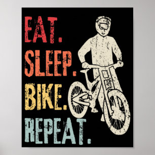 Poster Coma bicicleta do sono Repetir bicicleta Retro Bik