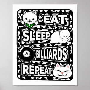 Poster Coma Bilhar do Sono Repetir Meninos Raparigas Bill
