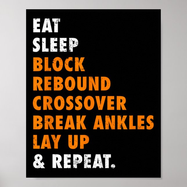 Poster Coma Bysketbyll Repetir Presente Divertido Para By (Frente)