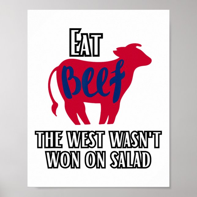 Poster Coma carne que o Ocidente não ganhou em uma salada (Frente)