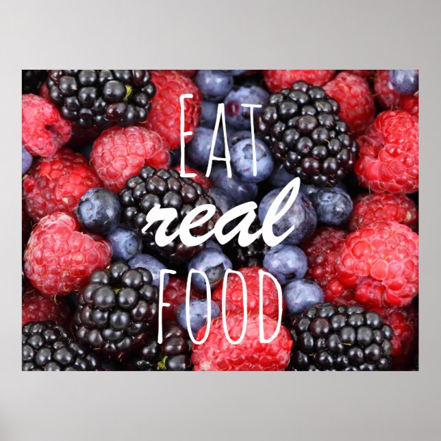 Poster Coma Comida Real / Berries Foto (Frente)