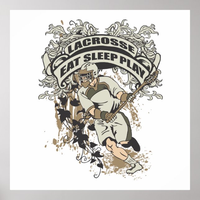 Poster Coma, Dorme, Jogue Lacrosse (Frente)