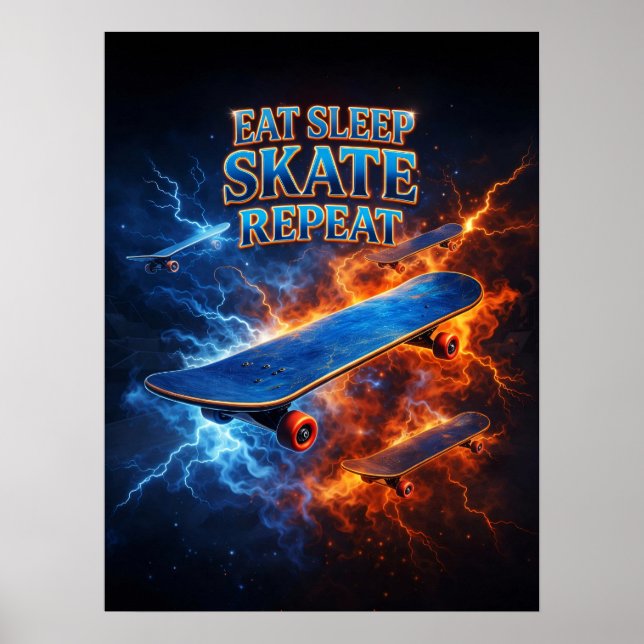 Poster Coma Dorme Patinar Retro (Frente)