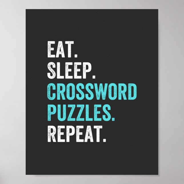 Poster Coma. Dorme. Quebra-cabeça de palavras cruzadas. R (Frente)