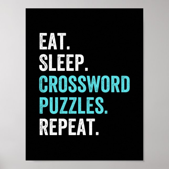 Poster Coma. Dorme. Quebra-cabeça de palavras cruzadas. R (Frente)