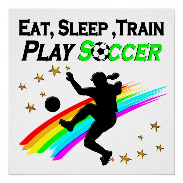PÔSTER COMA, DORME, TREM JOGAR FUTEBOL (Frente)