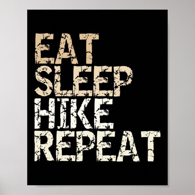 Poster Coma Dormir Caminhar Repetir Design de Frase Vinta (Frente)