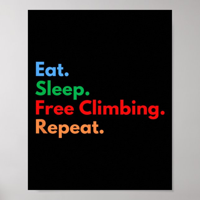 Poster Coma Dormir Escalada Livre Repita Escaladores Livr (Frente)