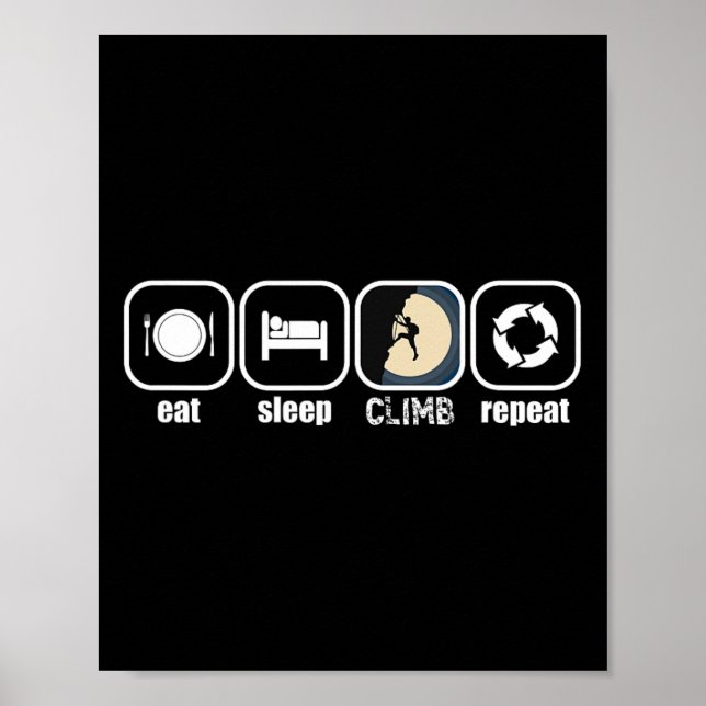 Poster Coma, Dormir, Escalar, Repetir - Escala Divertida, (Frente)