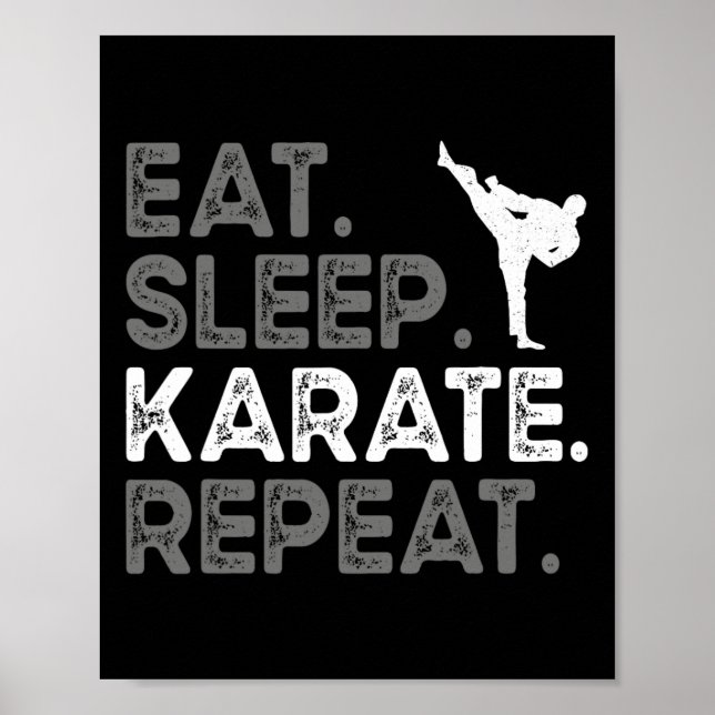 Poster Coma Dormir Karate Repetir Design Divertido de Kar (Frente)