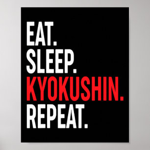 Poster Coma Dormir Kyokushin Repetir Karate Japonês Kung