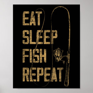 Poster Coma Dormir Peixe Repetir Presente Para Amante De