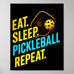 Poster Coma dormir pickleball repetir - fã de jogador eng
