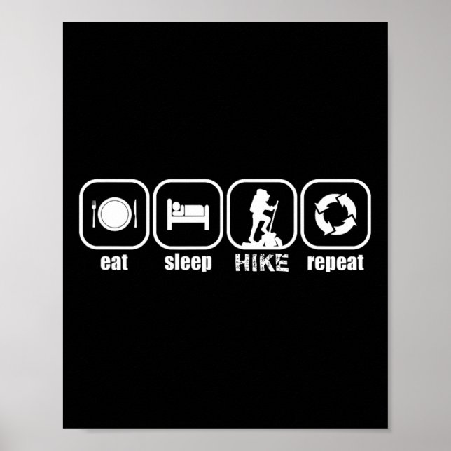 Poster Coma, Durma, Caminhe, Repita - Divertido Caminhada (Frente)