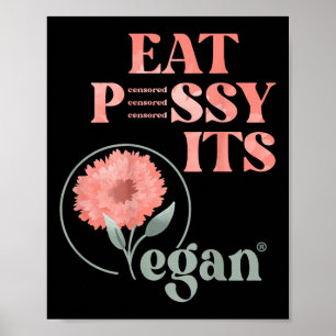 Poster Coma Gata É Vegano X Edição Aquarela Vegano Censur