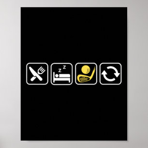 Poster Coma Golf Dormir Repetir Clube De Amantes De Golfe