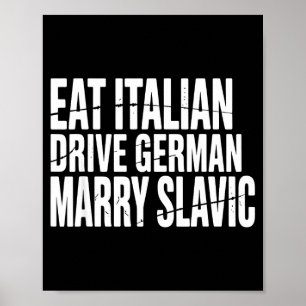 Poster Coma italiano dirige alemão casa eslavo engraçado 