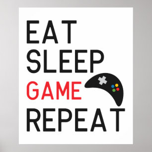 Poster Coma jogos de sono repete jogadores de arte