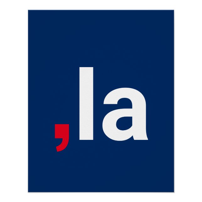 Pôster Coma La kamala pronúncia engraçada azul vermelho (Frente)