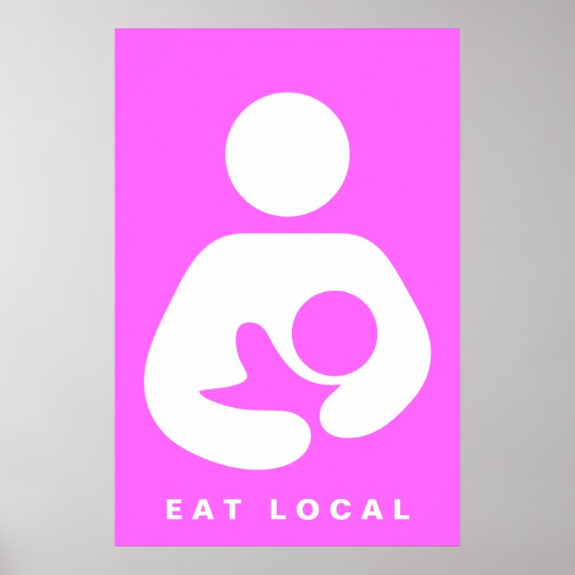 Poster Coma Local / Ícone de Amamentação / Aleitamento (Frente)