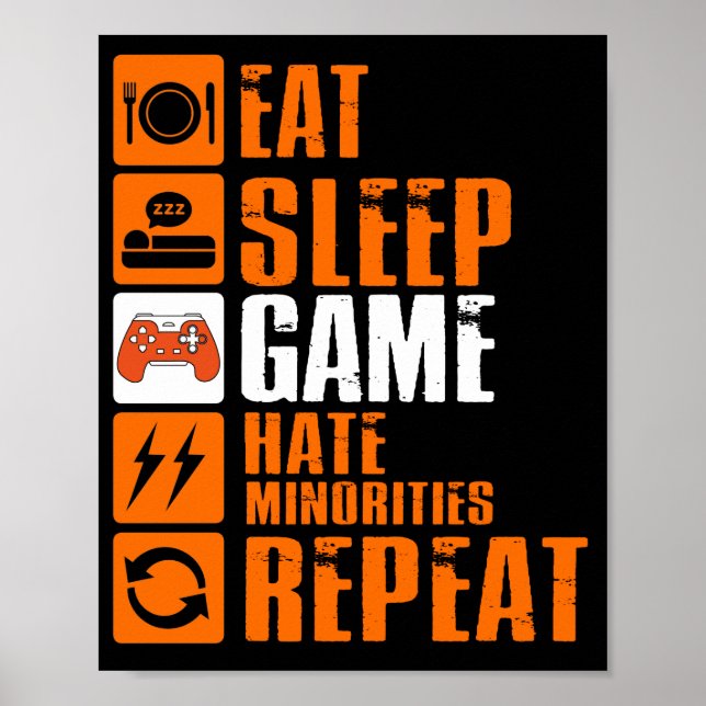 Poster Coma Minorias de Ódio do Jogo de Sono Repetir (Frente)