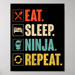 Poster Coma Ninja Repetir Ninja Marcial Engraçado