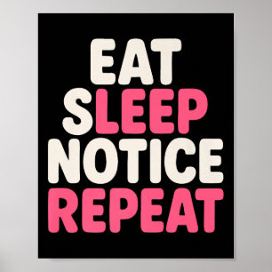 Poster Coma o aviso de sono Repetir o prêmio de citação d