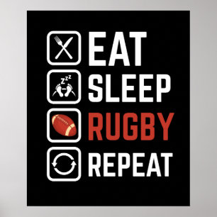 Poster Coma o Jogo de Rugby Repete Presente Esportivo