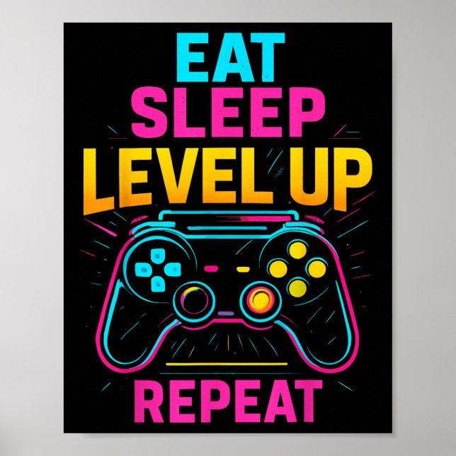 Poster Coma o nível de latência para cima Repita o jogo d (Frente)