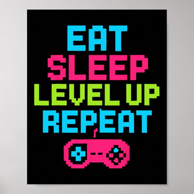 Poster Coma o nível de latência para cima Repita o jogo d (Frente)