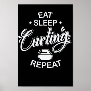 Poster Coma o sono Curling Repetir o inverno