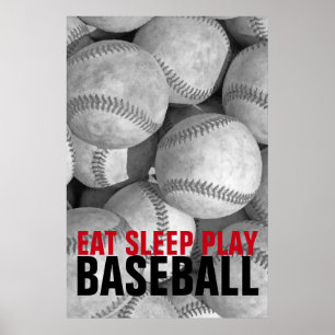 Poster Coma o Trabalho de arte exclusivo de jogar basebal