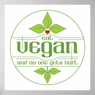 Pôster Coma o Vegan e ninguém obtem ferido