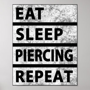 Poster Coma Piercing Do Sono Repetir Piercing Engraçado