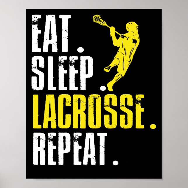 Poster Coma Sleep Lacrosse Repete O Esporte Lax (Frente)