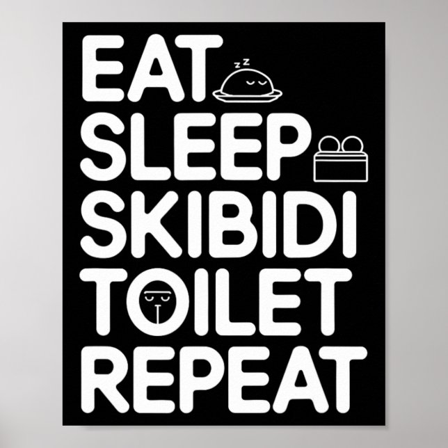 Poster Coma Sleep Skibidi Toilet Repete Memória Engraçada (Frente)