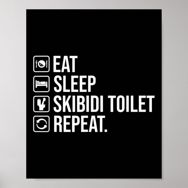Poster Coma Sleep Skibidi Toilet Repete Toil Engraçado Sk (Frente)